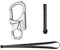 Ahiller Carabiner Keychain Clip Set, Double Lock Designed and Tungsten Steel Tip, Alloy Key Fob with Two Lanyards for Camping, Hiking, Fishing, Outdoor Survival [Silver]