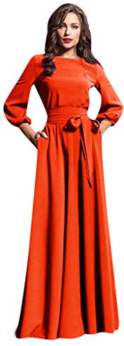 Damenkleid Party mit Gürtel Kleider Frauen Sommer solide lässige Langarm-Laterne Frauenkleid Vintage Weste Damen