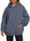EFAN, Damen-Kapuzenpullover, übergroßer Pullover, Fleece, Lange Ärmel, Winter, Herbst, Outfit, modisch, Y2k Kleidung, Grau/Blau, S