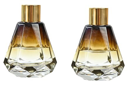 2 Stück 60 ml leere nachfüllbare Glasdiffusor-Flasche, Diffusor-Gläser, Aromatherapie-Aufbewahrungsbehälter, Duftzubehör, Verwendung für DIY-Ersatz, Schilfrohr-Diffusorstäbchen, Dekoration