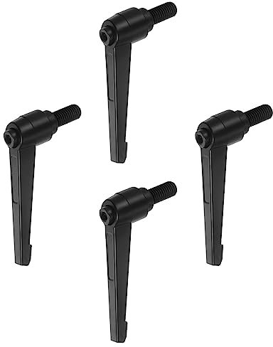 QUARKZMAN 4 Stück Klemmhebel Griff M12 x 25mm Außengewinde Schraube, Aluminiumlegierung Verstellbare Handgriffe Spannhebel für Werkzeugmaschinen Schweißgeräte Druckgeräte, Schwarz