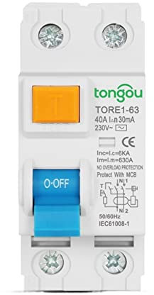 Salvavita Riarmo Automatico 2P 16A 63A 10mA 30mA 100mA 6KA RCCB RCD 230V Elettromeccanico Corrente residua Interruttore differenziale Interruttore di Sicurezza Differenziale Riarmo Automatico (Size :