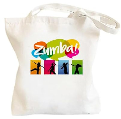 doyouwantmore Personalisieren Tragetasche Zumba bedruckte Baumwoll-Canvas-Tasche Wiederverwendbare Umhängetasche Shopper Taschen für Frauen Einkaufen Tägliche Handtasche