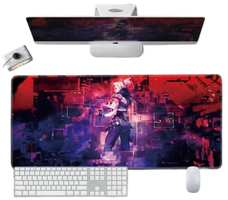 AVIMYA Valorant Gaming Mouse Mat,Large Mouse Pad, Size 80x30cm,Premium Textured Non-Slip and Washable XXL Computer Mousepad with Stitched Edges for Gaming/Office/Home-Jett (800 * 300 * 3mm)