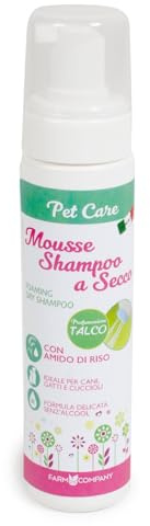 Farm Company Mousse Trockenshampoo für Hunde und Katzen, auch für Welpen geeignet, Duft Talkum, 200 ml