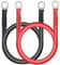 Yinleader Battery Power Inverter Cable 2pcs 3AWG/25mm² 50cm 12V/24V Red and Black Car Battery Charger Cable Leads with M10 Ring Terminals Copper Wire for Truck, Solar, RV, Marine
