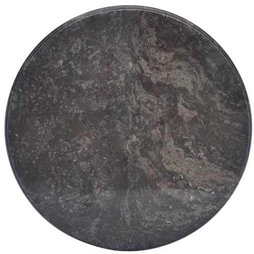 Mengtu Tischplatte Ersatztischplatte Holzplatte Tischplatte Ersatztei Tischplatte für Esstisch Couchtisch Wohnzimmermöbel Schwarz Ø50x2,5 cm Marmor
