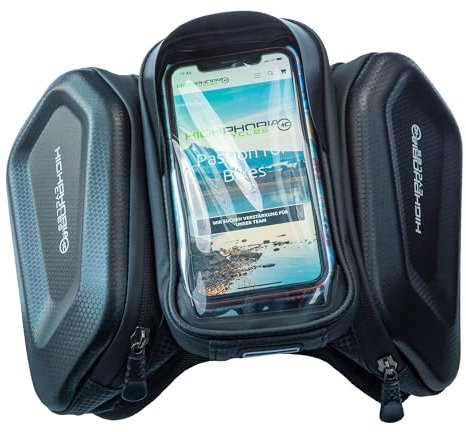 Highphoria Fahrradtasche Fahrrad Rahmentasche Oberrohrtasche, Wasserabweisende Lenkertasche für Smartphones mit TPU sensitivem Touchscreen & Seitentaschen für Montainbikes, Rennrad, E-Bikes