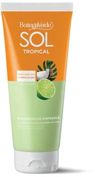 Bottega Verde - SOL Tropical, Bagnodoccia Doposole, 200 ml, Prolunga l'Abbronzatura, con Latte di Cocco e Lime, Azione Vellutante, per Tutti i Tipi di Pelle