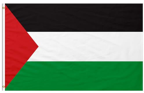 Longivia® Bandera Palestina Grande 90x150 cm Reforzada y con 2 Ojales Metálicos para Balcon Exterior y Interior - Palestine Flag – Palestinian message – Banderas de Palestina Libre