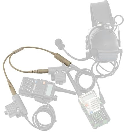 HEARFALCOM Tactical Headset Adapter Single Pass to Dual Pass Cable Compatible with COMTAC SORDIN Tactical Hunting Shooting Headset (DE)