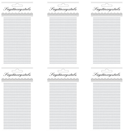 Mcoser Silver Rhinestone Stickers 4mm Self-Adhesive Acrylic Crystal Gems Stickers for Nails Face Clothes DIY Craft Decorations (6 Sheets)