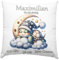 Baby Geschenk Kissen mit Namen und Geburtsdaten - Geburt Junge oder Mädchen Geburtsgeschenk Babykissen -personalisierte Babygeschenke -taufgeschenk von Taufpaten - neugeborenen Schildkröte auf Mond