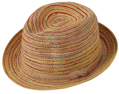 Women Straw Trilby Hat Mens Panama Fedora Summer Hats Fashion Beach Sun Hat Short Brim UV Protection Floppy Bucket Cap for Holiday Travel Outdoor Unisex Casual Wear