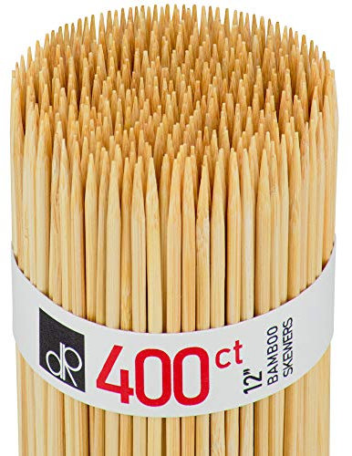 DecorRack Lot de 400 brochettes en bambou naturel de 30 cm pour barbecue, barbecue, kebabs, apéritifs, fruits, smores, cocktails, brunch, fondue, barbecue, bricolage