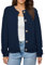 Oyamiki Damen Cardigan Strickjacke Kurze Jacke mit Knopf Lässige Wintermantel Marineblau M