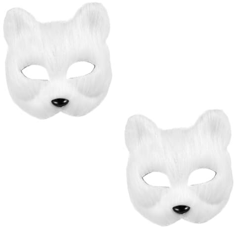 COLLBATH 2stücke Fox Mask Halbmaske Für Halloween Masquerade Und Cosplay Diy Tiermaske Für Partys Vielseitig Einsetzbar Für Festivals Und Kreative Kostümgestaltung