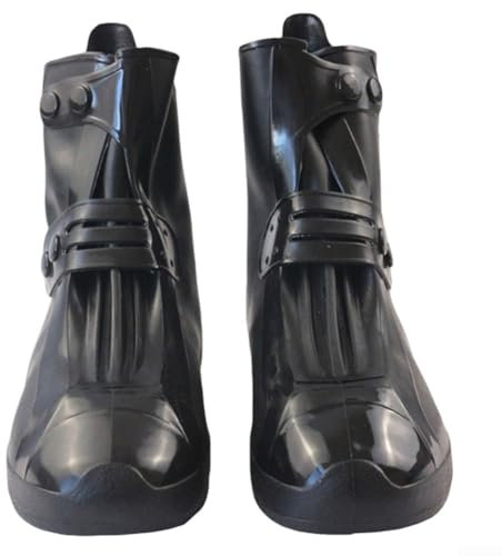 Cubiertas de zapatos resistentes a la lluvia para actividades al aire libre, material de PVC con excelente suela de agarre (44-45 negro)