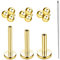 Tragus Piercing Gold 3 PCS Helix Piercings Gold Conch Piercing Gold Medusa Piercing Labret Piercing Gold Kommt mit 1 Führungsstange Hypoallergen Leicht Angenehm zu Tragen (6/8/10 mm)