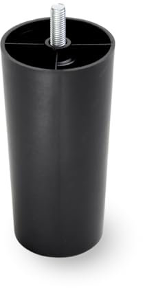 TENDAGGIMANIA Pied de Meuble 15 CM Noir - 1 pièce Pied de Meuble en PVC pour canapé, lit, Tables, fauteuils et poufs- Facile à Monter