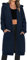 Tuopuda Damen Lange Kapuzenpullover mit Reißverschluss Hoodie Jacke Langarm Herbst Winter Pulli Sweatjacke Sweatshirts Kapuzenpullover Streetwear Strickjacke mit Taschen(Marineblau,XXL)
