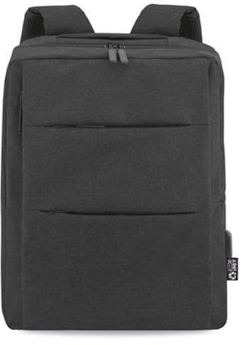 Deliex - Mochila para portátil para hombre o mujer - 15,6 púlgadas - Con puerto USB - Negro - Mochila para viajes o trabajo con diseño ligero y resistente