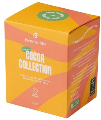 Blendsmiths Chocolate Collection Gift Set - 10 Vegan Hot Chocolates | 5 Chocolate Blends, 10 Sachets, Vegan, Hot or Iced, Gift Ready