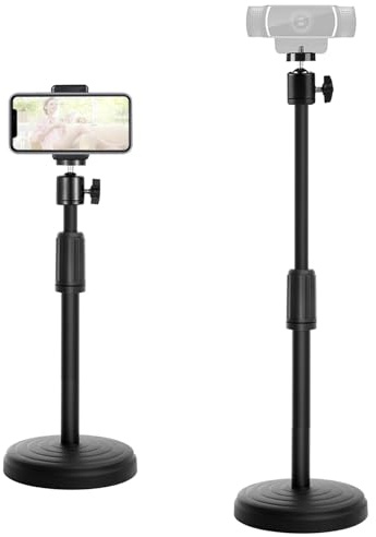 Soporte de cámara web para escritorio, trípode para cámara web con soporte para teléfono, soporte de cámara web de escritorio para Logitech Webcam C920 C922 C925e C922x C930e C930 C615 y BRIO