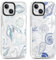 Foonary 2 Pack Transparent Conch Shell Print Phone Case for iPhone 14/iPhone 13 6.1,Soft Silicone with Design Aesthetics Clear Pattern Cases,Shockproof Bumper Protector Cover,Girls for iPhone 14