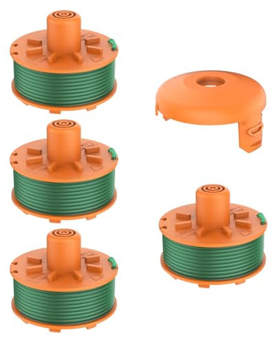 Chuancheng 5 Pack Weed Eater String Spool Schnurzubehör für Gardena Turbo Trimmer smallCut (Art.-Nr. 2402 & 2404) Rasentrimmer, Ersatzteile 4 Spulen, 1 Spulenkappen