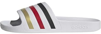 adidas Unisex Adilette Aqua Slides, ftwr white/core black/gold met., 42 EU
