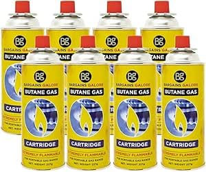 Lot de 8 bouteilles de gaz de camping pour la cuisine en plein air (8 bidons de gaz uniquement)
