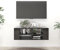 WKIEQACO Meuble TV mural en bois laqué noir brillant 102 x 35 x 35 cm