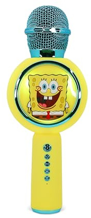 OTL Technologies SpongeBob Squarepants Popsing LED Light Up Wireless Karaoke Microphone with Voice Changer Mode - Yellow