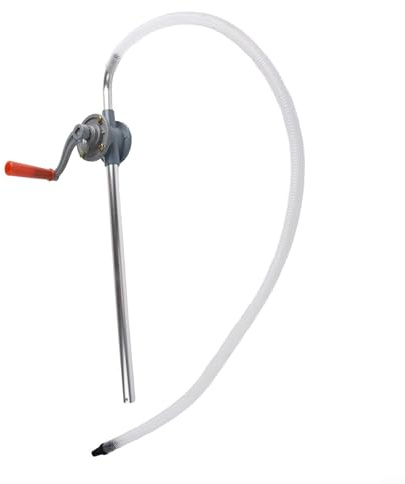 KHIronHive Aluminum Hand Crank Transfer Pump For Diesel, Heating Oil, Engine Oil, Gear Oil, Rapeseed Oil, Hydraulic Oil With Adjustable Tube Length For Tanks And Canisters