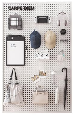 GJGSW Set de Fixation Murale en Fer avec Crochets, Kit de Montage Modulable pour Setup Gaming, Support Casque, Rangement de Poste de Travail et Organisation d'Accessoires(160x80cm)