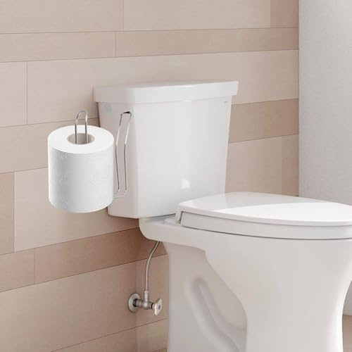 Axorafow Water Holder Over-the-tank Toilet Simple Install – Space-saving Hanging Roll Dispenser for Standard Stainless Tanks Rust-resistant Paper to Steel(SILVER)