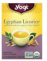 Liquirizia egiziana, senza caffeina, 16 bustine di tè, 1,27 oz (36 G) – Yogi Tea
