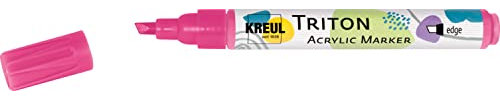 KREUL 17842 - Triton Acrylic Marker edge, violettrot, Keilspitze, Strichstärke circa 1 bis 4 mm, auf Wasserbasis, Acrylmarker zur Gestaltung von Papier, Holz, Stein und vielem mehr