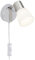 Brilliant Janna Wandspot mit Zuleitung und Schalter, E14, 4 W, 450lm, 3000K, Metall Glas, eisen / chrom G46112/77
