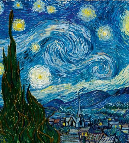 Vlies Fototapete STERNENNACHT VON VINCENT VAN GOGH 225 x 250 cm | Vliestapete - Wandtapete inklusive Kleister | PREMIUM VLIES QUALITÄT