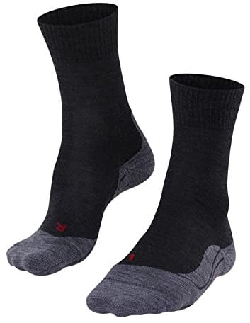 FALKE Herren Wandersocken TK5 Wander M So Wolle Funktionsmaterial antiblasen dünn 1 Paar, Grau Asphalt Melange 3180, 39-41