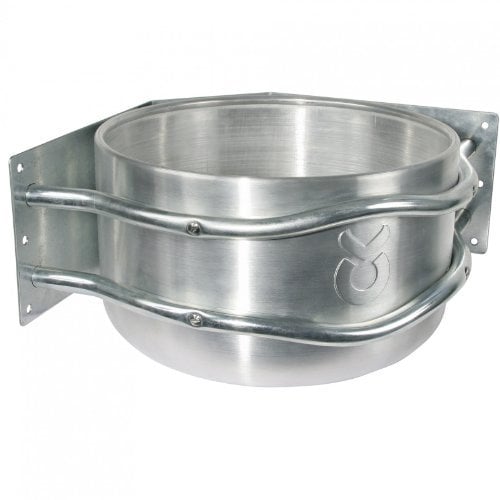 Kerbl 32496 Futtertrog Aluminium, ca. 18 l, zur Eckmontage, mit Ablauf, 37 x 37 x 24 cm