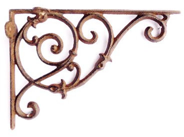 Crispe home & garden Rustikale Regalhalterung - Pflanzenhalterung für Hanging-Basket, Blumenampeln u.v.m, aus Gusseisen – Länge 27 cm