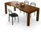MOBILI FIVER, Mesa de Cocina Iacopo, 140(220) x90 cm, Color Nogal, para 6-10 Personas, Mesa Extensible de Comedor, Mesa Cocina, Salon, Made In Italy