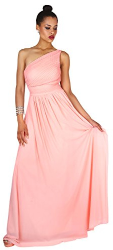 KRISP One Shoulder Maxi Prom Dress (Pink, 14), 4814-PNK-14