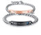 JewelryWe Pärchen Armband Edelstahl Panzerkette: 2pcs Herren Damen Partnerarmband Armkette mit Zirkonia Gravur His Beauty Her Beast Herz Lieben Freundschaftsarmband Valentinstag Paar Geschenk
