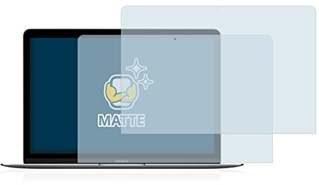 BROTECT Entspiegelungs-Schutzfolie für Apple MacBook Retina 12 2017 (2 Stück) Matte Displayschutz-Folie, Anti-Reflex, Anti-Fingerprint