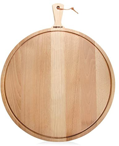 Boska Servierbrett Rund Amigo XXL/für das zubereiten und servieren von Snacks / 50 cm/Holz/Braun