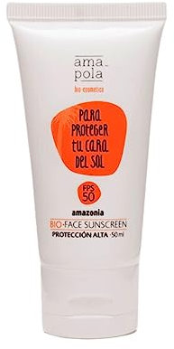 AMAPOLA BIO-COSMETICS - Slow-Cosmetique - Crème Solaire Visage SPF 50 Écologique - Protection UVA/UVB - Hydratante et Nourrissante - Vegan, Sans Nanoparticules, 50 ml